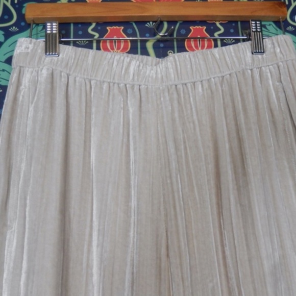 Eileen Fisher Ivory Cream Velvet Wide Leg Pants Nwt - Picture 3 of 4